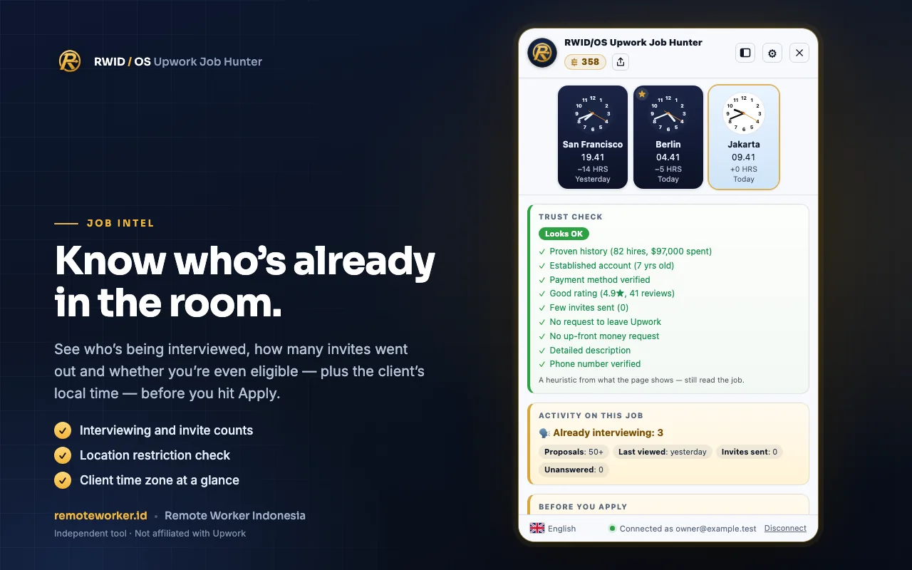 Upwork Job Hunter: Job Intel