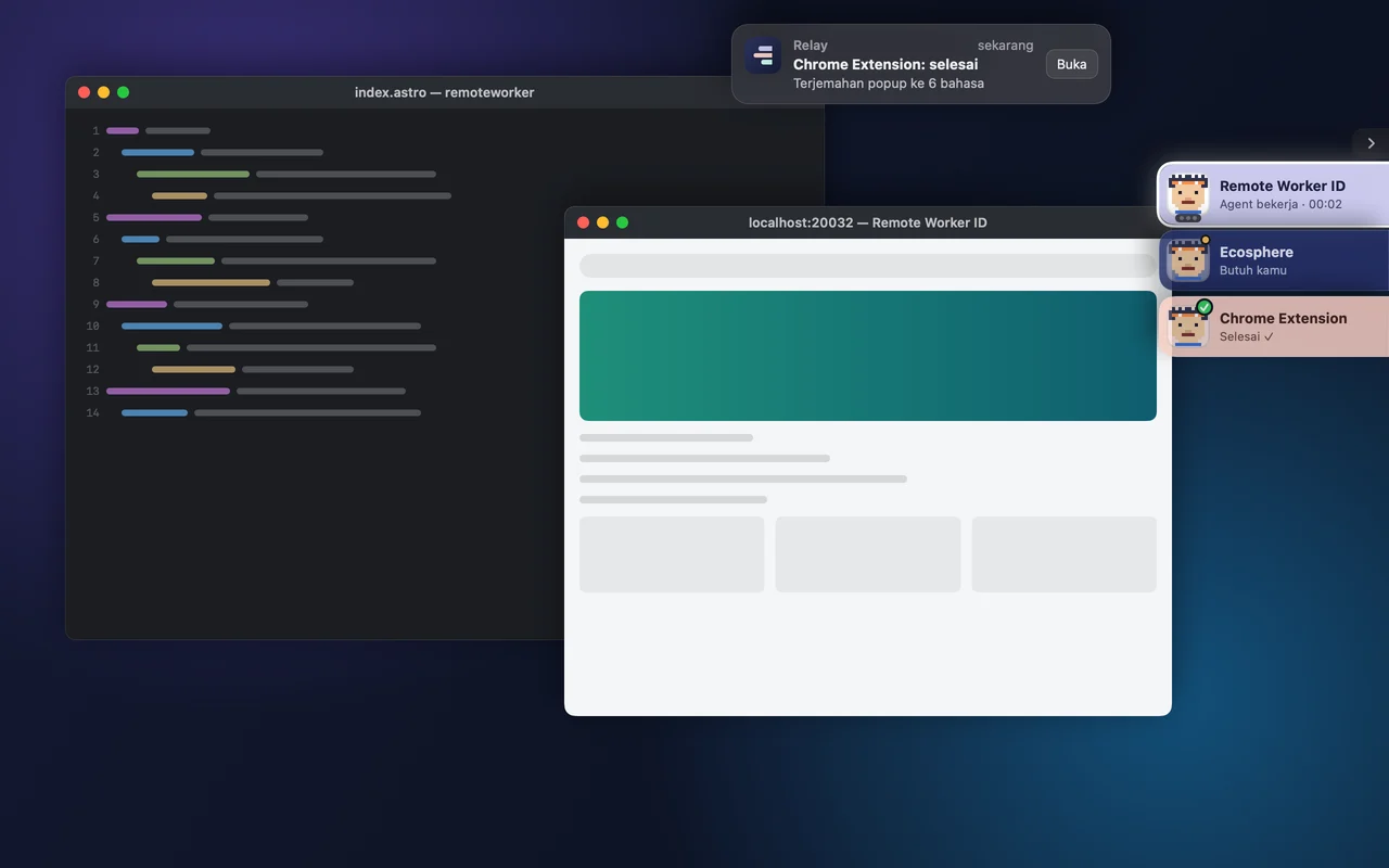 Tampilan Relay untuk macOS